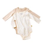 Cumpara ieftin Set 2 body-uri cu maneca lunga bebe unisex -100% bumbac organic - Ecru cu buline, BabyCosy (Marime: 12-18 Luni)