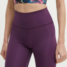 The North Face pantaloni scurti sport femei, culoarea violet, neted, high waist, NF0A87JUV6V1