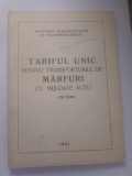 Carte tariful unic pentru transporturile de marfuri cu mijloace auto