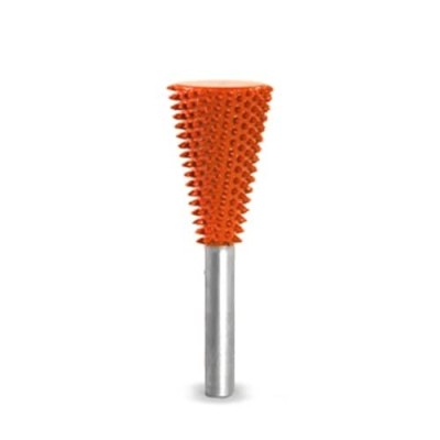 Biax sculptura lemn SABURR - Cap conic inversat SAFE 19 mm tija 6mm, Granulatie Saburr FOARTE ASPRA - PORTOCALIE foto
