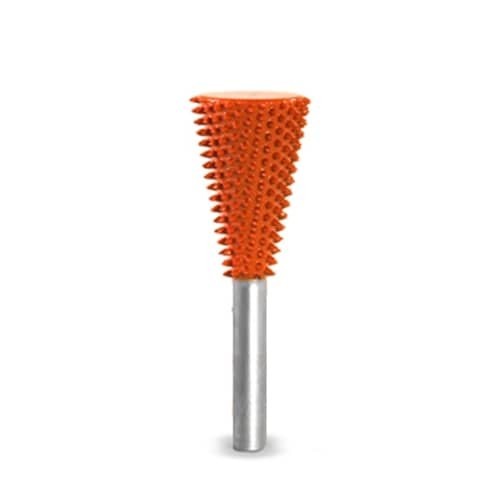 Biax sculptura lemn SABURR - Cap conic inversat SAFE 19 mm tija 6mm, Granulatie Saburr FOARTE ASPRA - PORTOCALIE