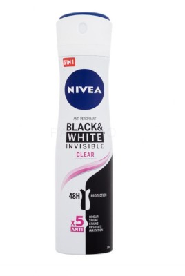 Deodorant Black White Invisible Clear, Nivea, 150 ml foto
