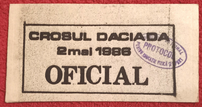 Acreditare de presa - Crosul &quot;DACIADA&quot; 02.05.1986