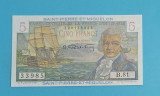 Saint-Pierre et Miquelon 5 Francs 1950-60 &#039;Bougainville&#039; UNC serie: B.81 33985