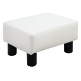 HOMCOM Taburet dreptunghiular tapițat piele ecologică alb, 40x30x24 cm, living, hol