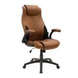 Cumpara ieftin Scaun de birou managerial PAKKETO Bear PU tapiterie textila brate sprijin balans 65x79x115 cm
