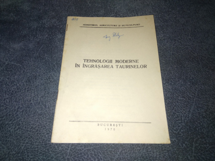 TEHNOLOGII MODERNE IN INGRASAREA TAURINELOR 1971