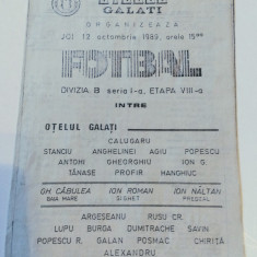 Program meci fotbal OTELUL GALATI - UNIREA FOCSANI (12.10.1989)