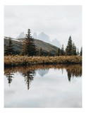 Tablou Canvas Peisaj Montan Reflecție Lac Oglindire Natură Tranquilitate, 26 x 39 cm, CMCLASS