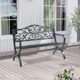 Banca gradina Utav 127x53x79 cm otel gri inchis cu patina verde [casa.pro] HausGarden Leisure