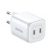 INCARCATOR retea Ugreen, Nexode &quot;CD294&quot; Quick Charge 45W GaN, 2 x USB Type-C, alb &quot;15327&quot; (timbru verde 0.18 lei) - 6941876213276