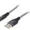 Cablu USB 2.0 A la Micro B Aurit 2m Negru