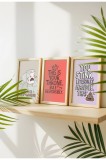 BF-05|Set de 3 tablouri pe p&acirc;nză cu citate amuzante pentru baie &ndash; Artă murală cu umor la toaletă, poster cu animale ciudate pentru casă | 3 x A3 (29.7