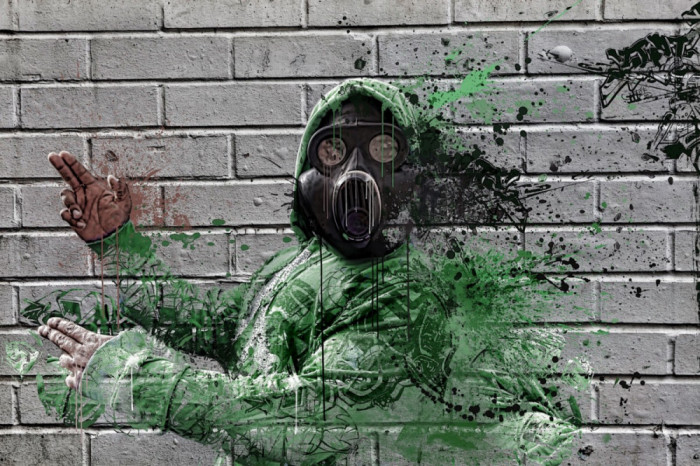 Fototapet de perete autoadeziv si lavabil Grafiti cu masca, 220 x 135 cm
