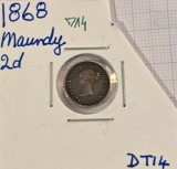 714 Marea Britanie United Kingdom 2 Pence - Victoria 1st portrait; Colonial and Maundy issues 1868, KM#729, argint, excelenta, tiraj 4752 piese!!!
