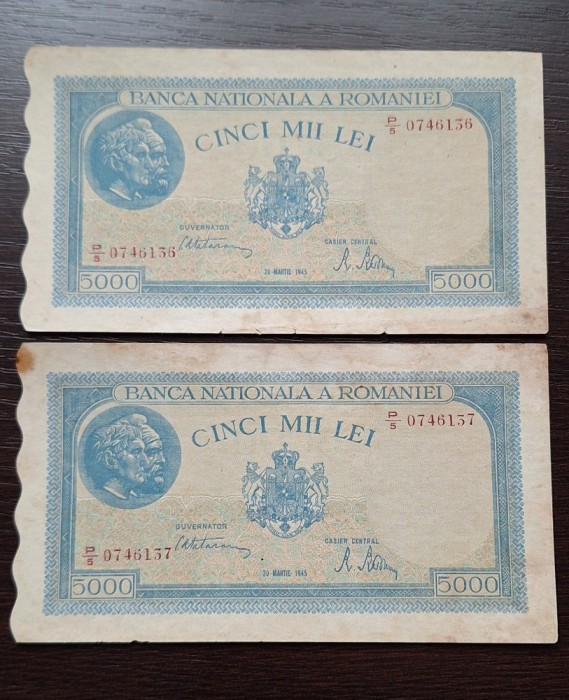 5000 lei 1945 consecutive