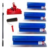 Set 4 gletiere profesionale, inox, 25, 40, 60, 80 cm, suport, maner prelungitor 0.9-1.43 m, rola gletuit, Ergolite, Olejnik