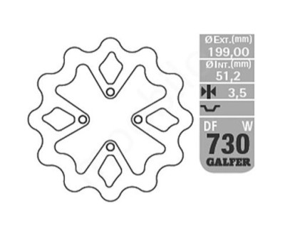 Disc frana spate Yamaha YFZ 450 03- 05 Galfer DF730W foto