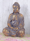 Statueta Budha din rasina aurie cu irizatii mov AJA161, Religie