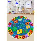 Cumpara ieftin Covor de Copii Rotund Cifrele - Literele, Multicolor, 100x100 cm