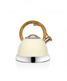 Cumpara ieftin Ceainic Retro din inox cu fluier Zilan ZLN1290, Culoare crem, Compatibil gaz, electric &amp; inductie, Capacitate 3.5L