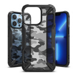 Husa Plastic - TPU Ringke Fusion X Design Camo pentru Apple iPhone 13 Pro, Neagra