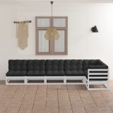 vidaXL Set mobilier de grădină cu perne, 6 piese, lemn masiv de pin 3076615