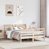 Cumpara ieftin Cadru de pat cu tăblie, 120x200 cm, lemn masiv de pin
