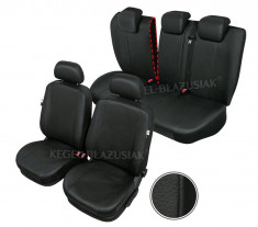 Huse scaune auto imitatie piele Opel Astra G (2) set huse fata + spate, culoare negru foto