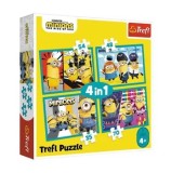 Cumpara ieftin Puzzle Trefl 4 in 1 Minions - Lumea fericita a Minionilor, 207 piese