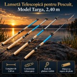 Lansetă Telescopică pentru Pescuit, Model Targa, 2,40 m