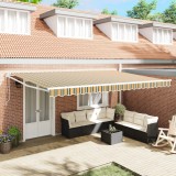 Cort retractabil automat vidaXL Verde și Galben 500x300 cm