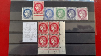 1938-Franta-Ceres Yv372-376 compl.set+bl.4-MNH foto