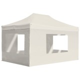 VidaXL Cort de petrecere pliabil cu pereți, crem, 4,5 x 3 m, aluminiu