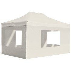 vidaXL Cort de petrecere pliabil cu pereți, crem, 4,5 x 3 m, aluminiu 45496
