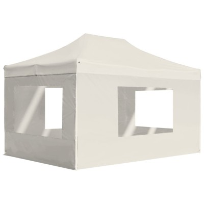 vidaXL Cort de petrecere pliabil cu pereți, crem, 4,5 x 3 m, aluminiu foto