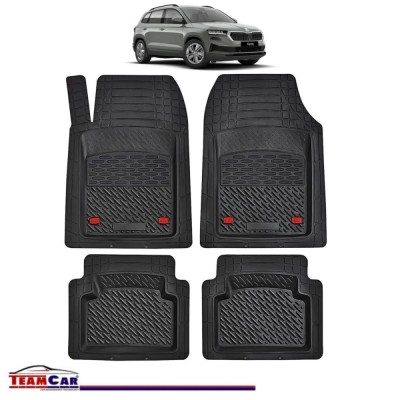 Covorase Auto TeamCar&amp;reg; Tip Tavita Compatibile Skoda Karoq Generatia I (2017&amp;ndash;2025) Negru Material Rezistent foto
