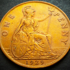 Moneda istorica 1 PENNY - MAREA BRITANICA / ANGLIA, anul 1929 * cod 3216