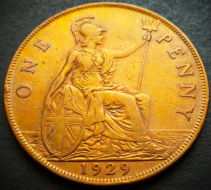 Moneda istorica 1 PENNY - MAREA BRITANICA / ANGLIA, anul 1929 * cod 3216