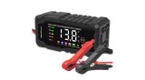&Icirc;ncărcător inteligent cu microprocesor Qoltec 12V 6A | redresor cu funcție de reparare pentru acumulatoare AGM GEL LiFePO4 | LCD