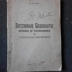 Dictionar geografic, istoric si topografic al judetului Mehedinti - C. Pajura