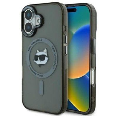 Husa pentru iPhone 16 - Karl Lagerfeld IML MagSafe (KLHMP16SHLSCHK) - Choupette`s Head foto