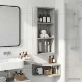 vidaXL Dulap de perete pentru baie cu raft Sonoma gri 30 x 14 x 70 cm 889332