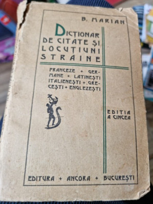 DICTIONAR DE CITATE SI LOCUTIUNI STRAINE - BARBU MARIAN foto