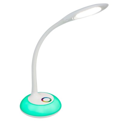 Veioza LED + LED RGB Areon 5.5 W + 2 W, 700 lm, control tactil, 3 trepte de lumina, lumina neutra + multicolora, alba, moderna foto
