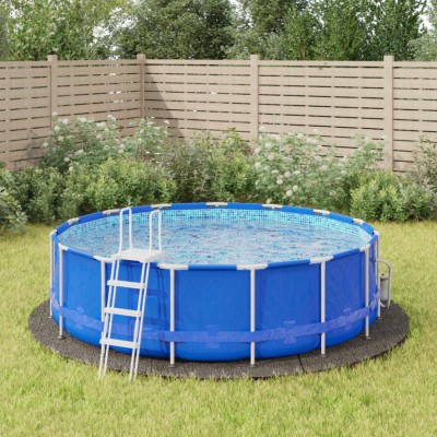 Acoperire geotextil piscină, gri deschis, &amp;Oslash;396 cm, poliester foto