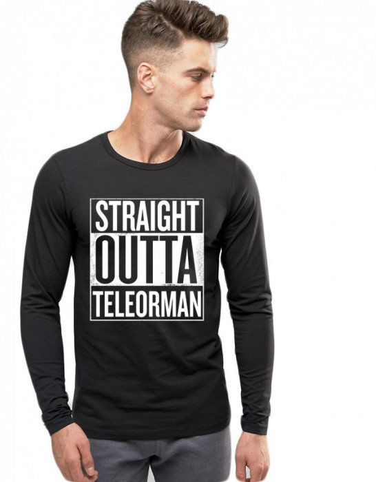 Bluza barbati neagra - Straight Outta Teleorman - 2XL