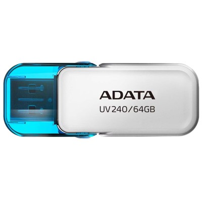 Adata - Memory Stick (AUV240-64G-RWH) - USB 2.0 FlashDrive, 64GB - White foto