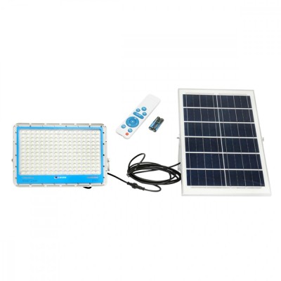 Lampa LED 400W cu panou solar mono 28W senzor de miscare si telecomanda foto