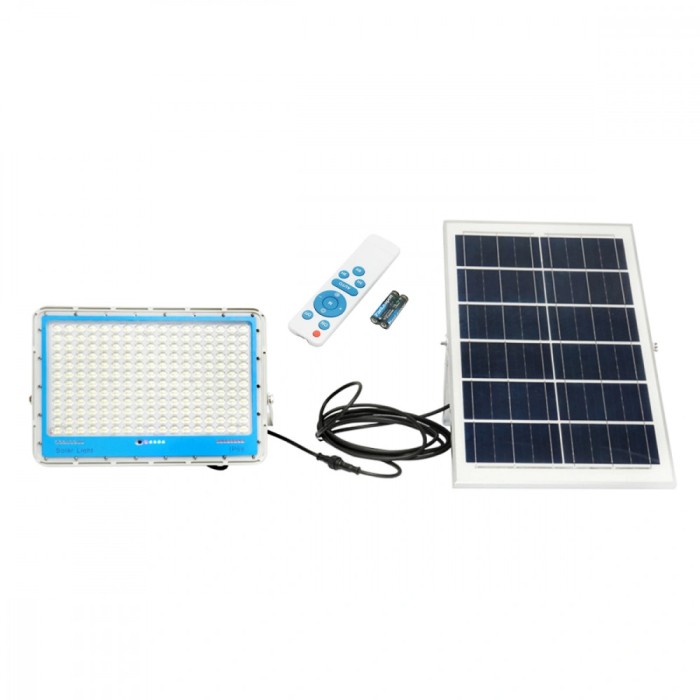 Lampa LED 400W cu panou solar mono 28W senzor de miscare si telecomanda